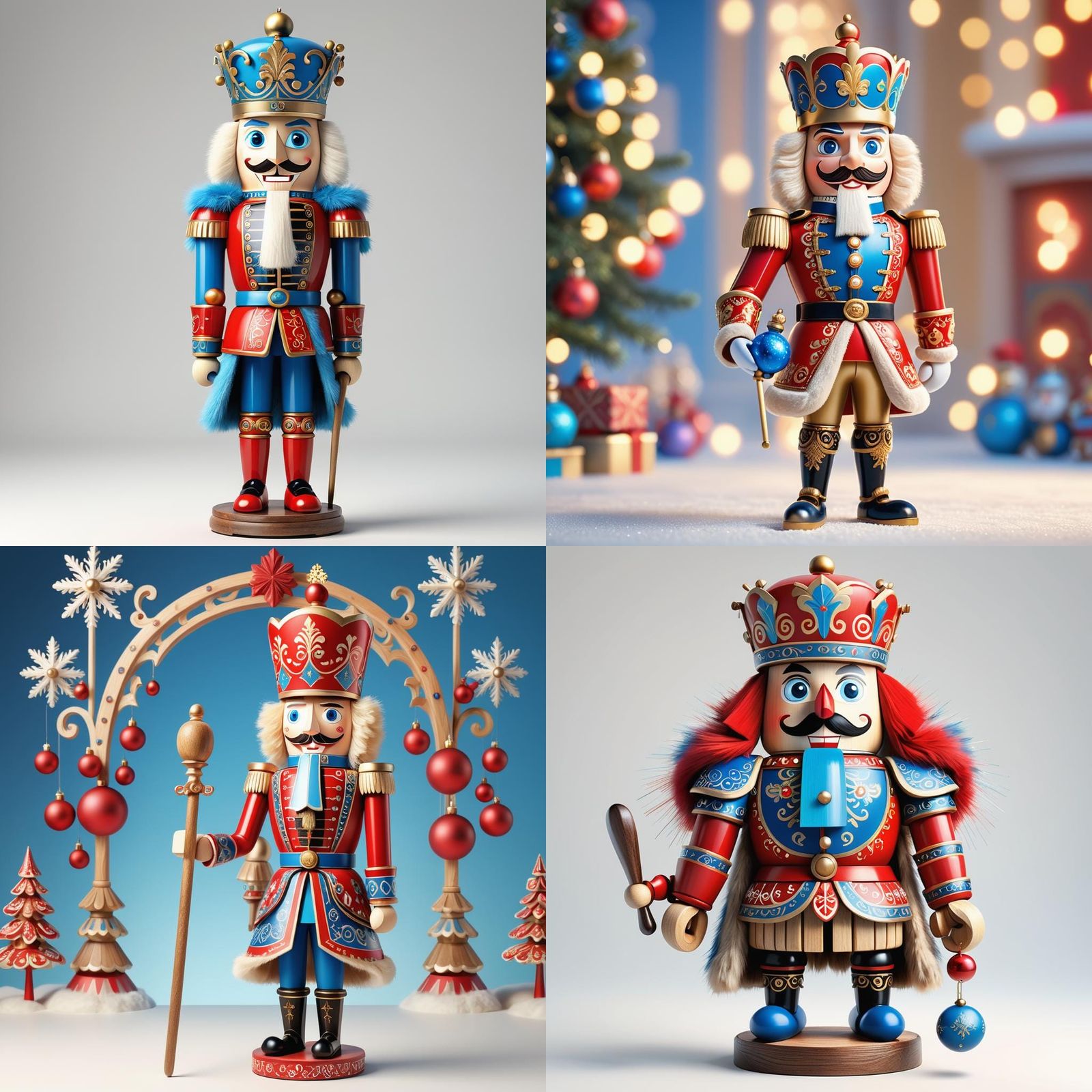 Friendly Nutcracker in Holiday Style: 3D Digital Art
