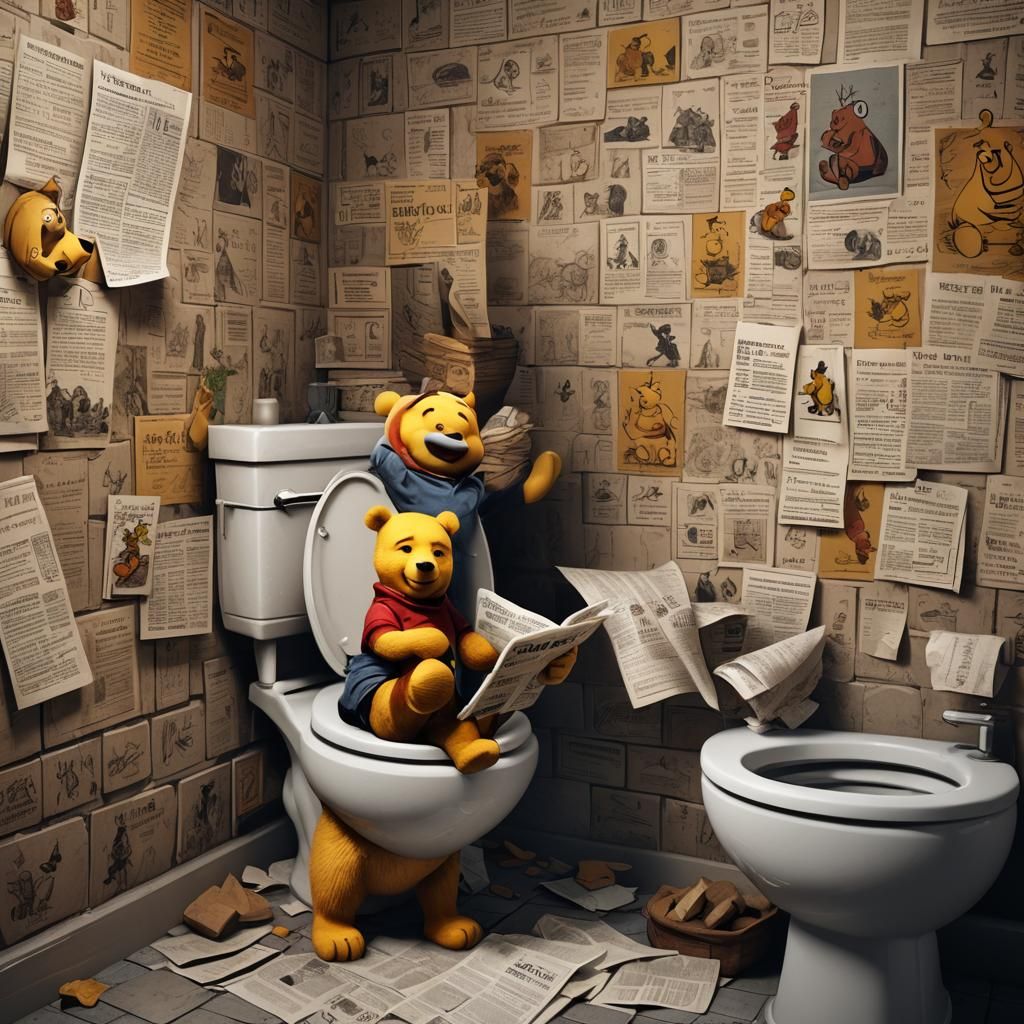 Winnie the Pooh Hieroglyph: Detailed Matte Painting