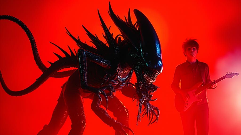 Xenomorph Duo Sings Intense Duet on Dark Stage