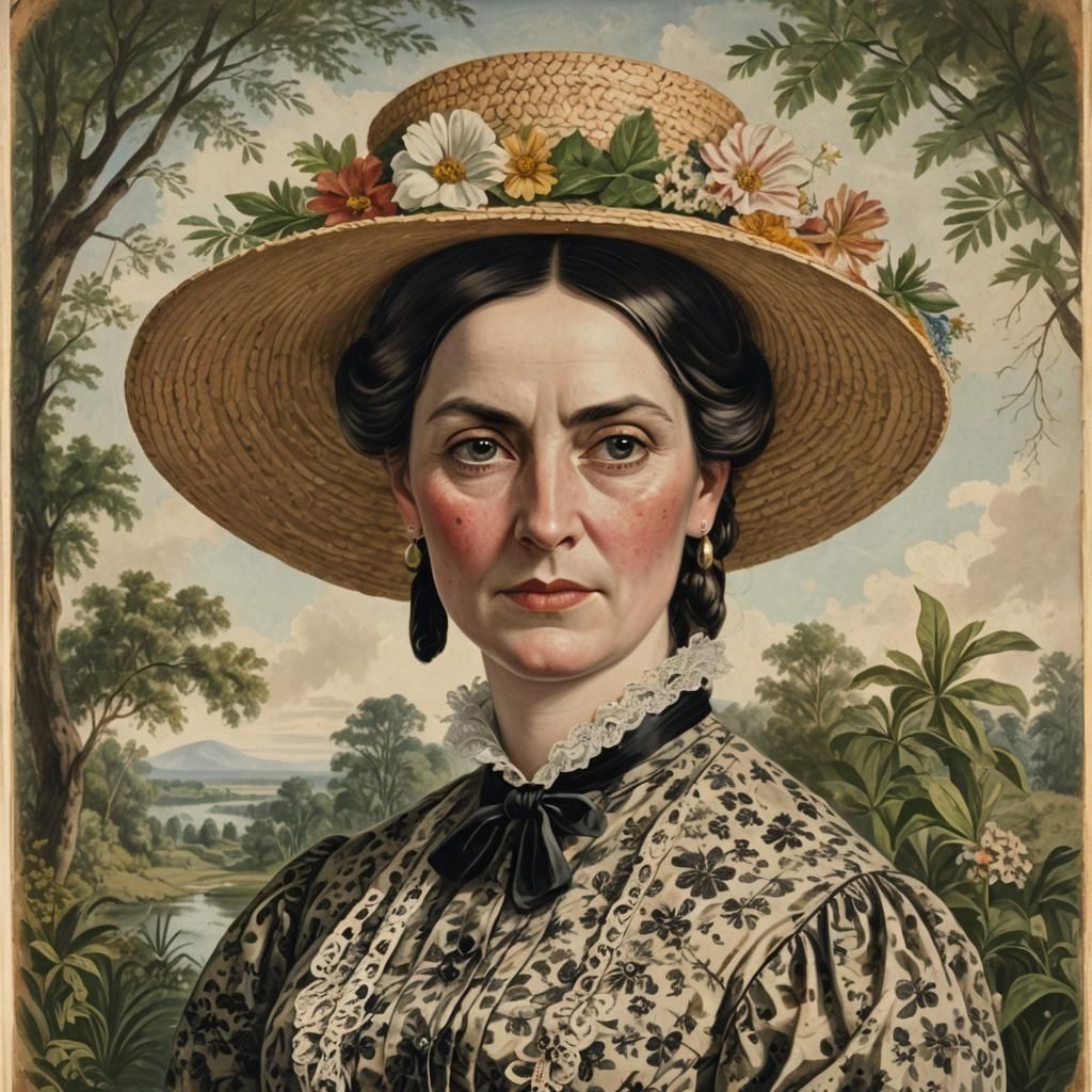 19th Century Portrait of Elizabeth Addams in Oil