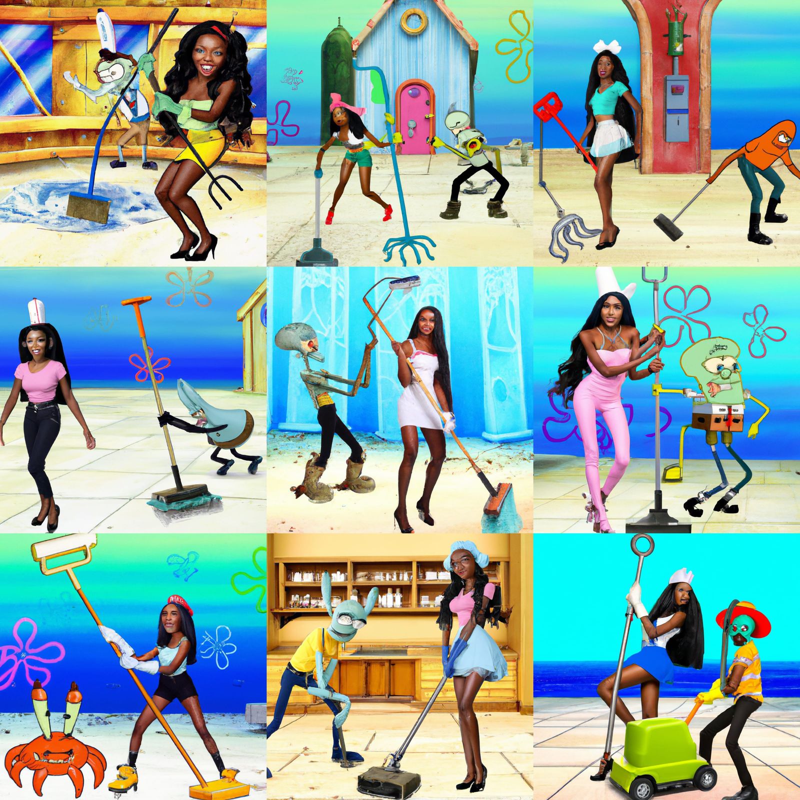 Azealia Banks and Squidward Clean Krusty Krab