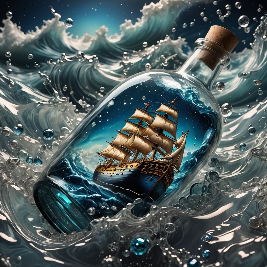 Ship in a Bottle: Sparkling Still Life