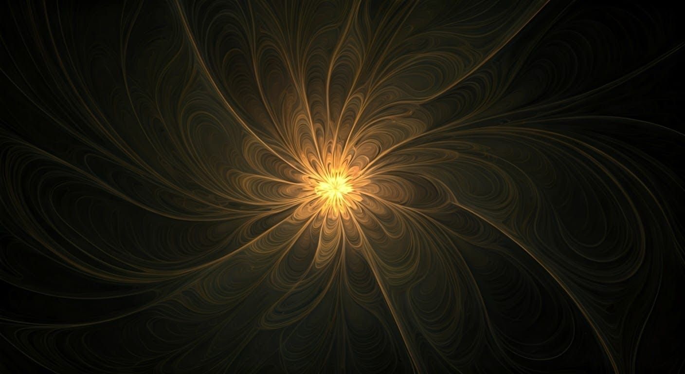 Abstract Fractal Flowers in Vector Art Style