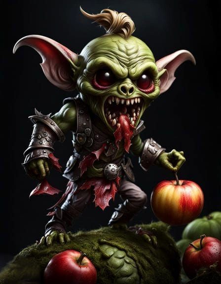 Zombiefruit Creature in Grotesque Fantasy Style