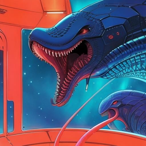 Humorous Tentacled Xenomorph: Moebius & Manara Style