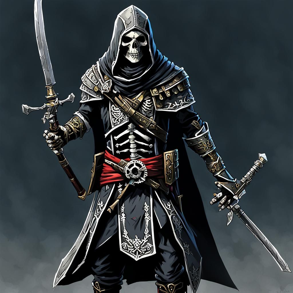 Skeleton Assassin Lord: A Dark Fantasy Character