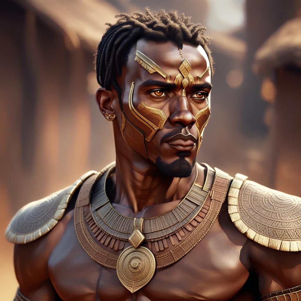 Ethiopian Warrior Concept Art in Ancient Africa