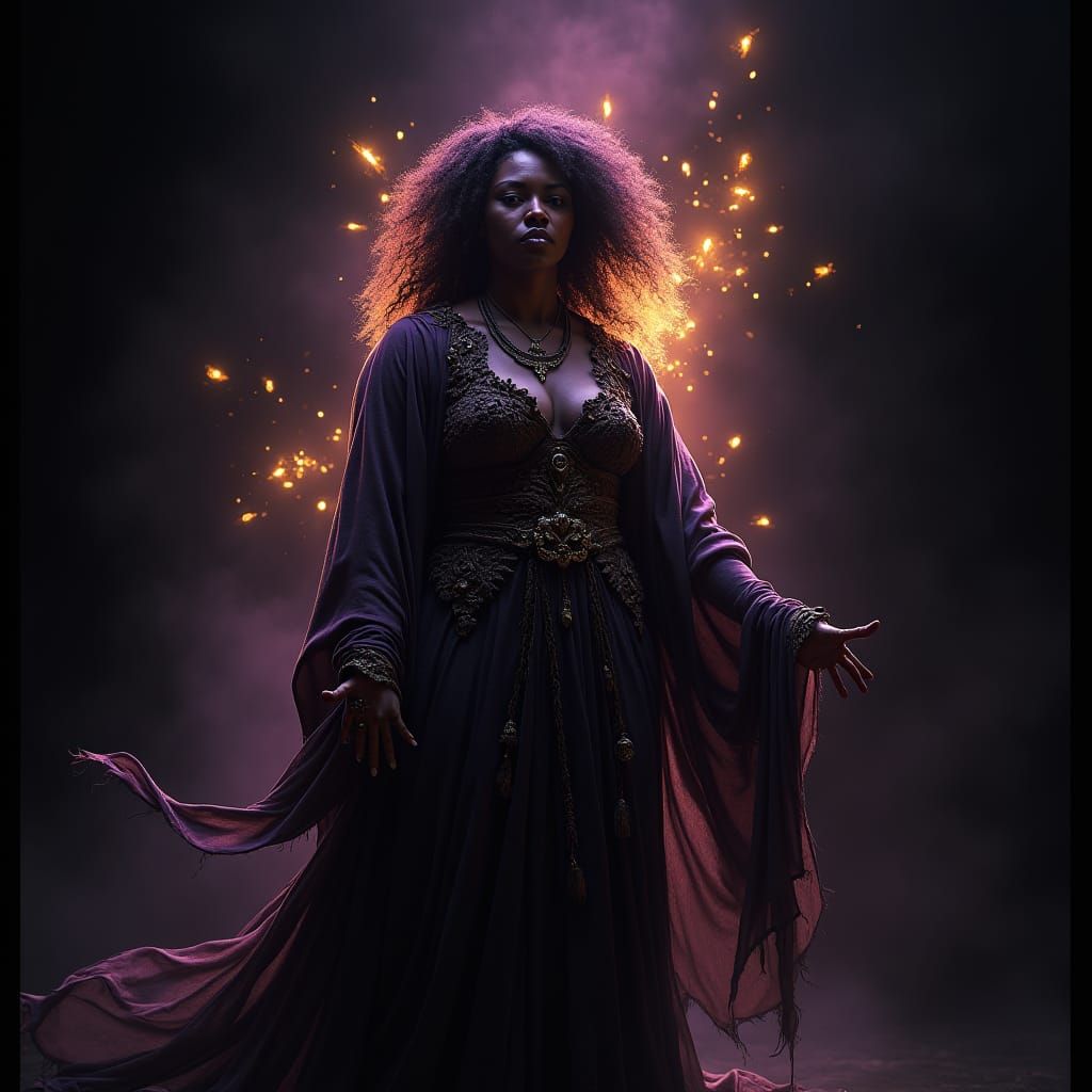 Mystical Woman in Ethereal Glow, Dark Fantasy Art
