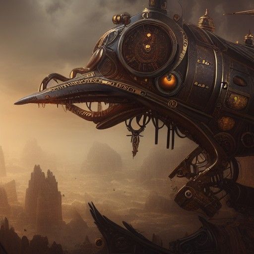 Steampunk Valkyrie in Detailed Matte Painting Style
