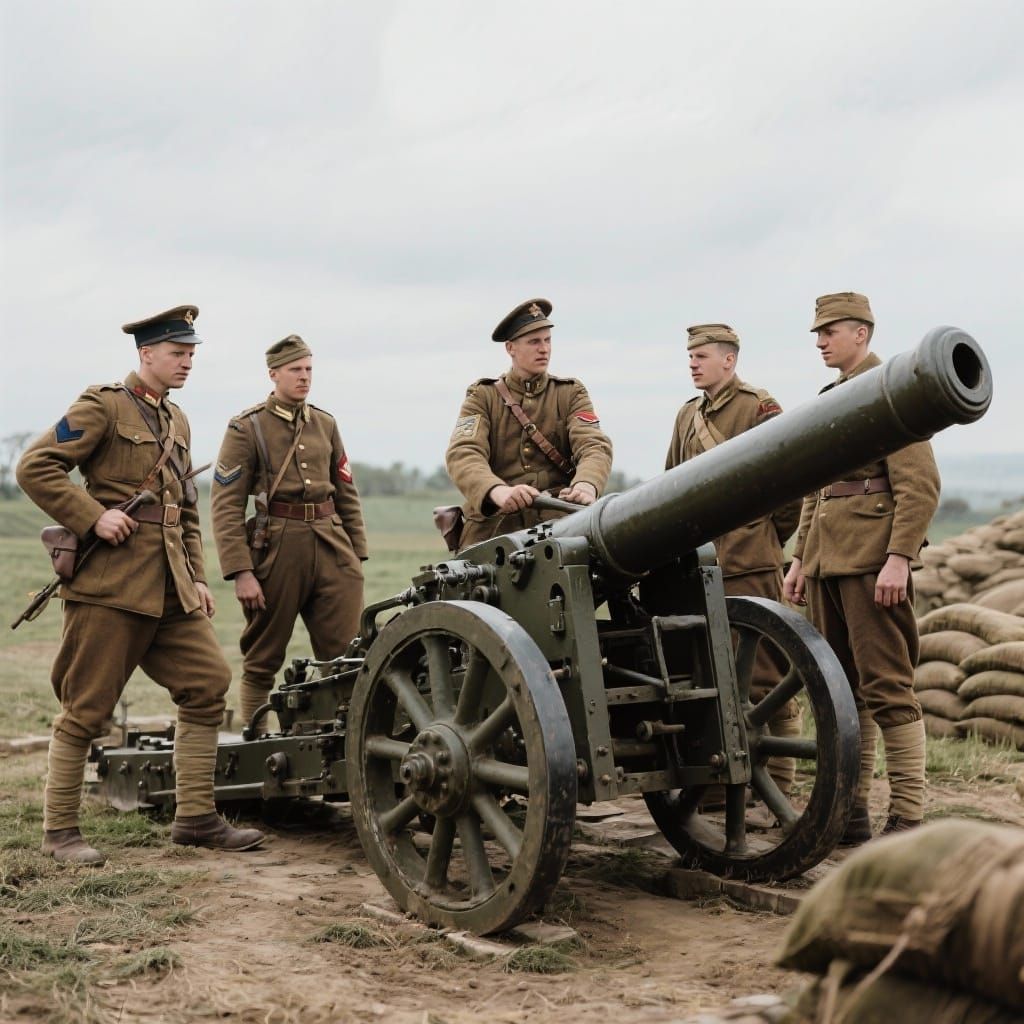 WWI Artillery Gun Crew in Action