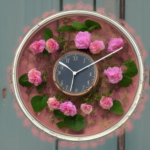 Floral Clock in Natural Light Photography