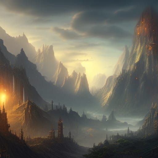 Fantastical Matte Painting in Deep Color