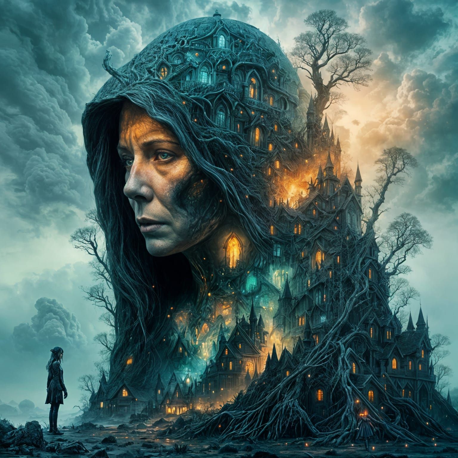 Cosmic Crone Goddess Radiates Mystical Energy