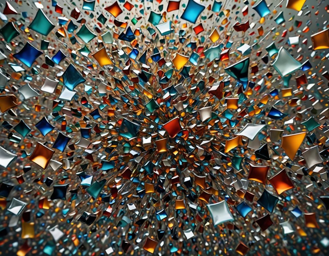 Shattered pieces of glass