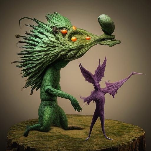 Enchanted Elves in a Mystical Coloring Book Illustration