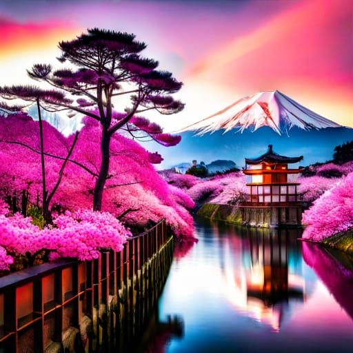 Cherry Blossom Tree in Japan