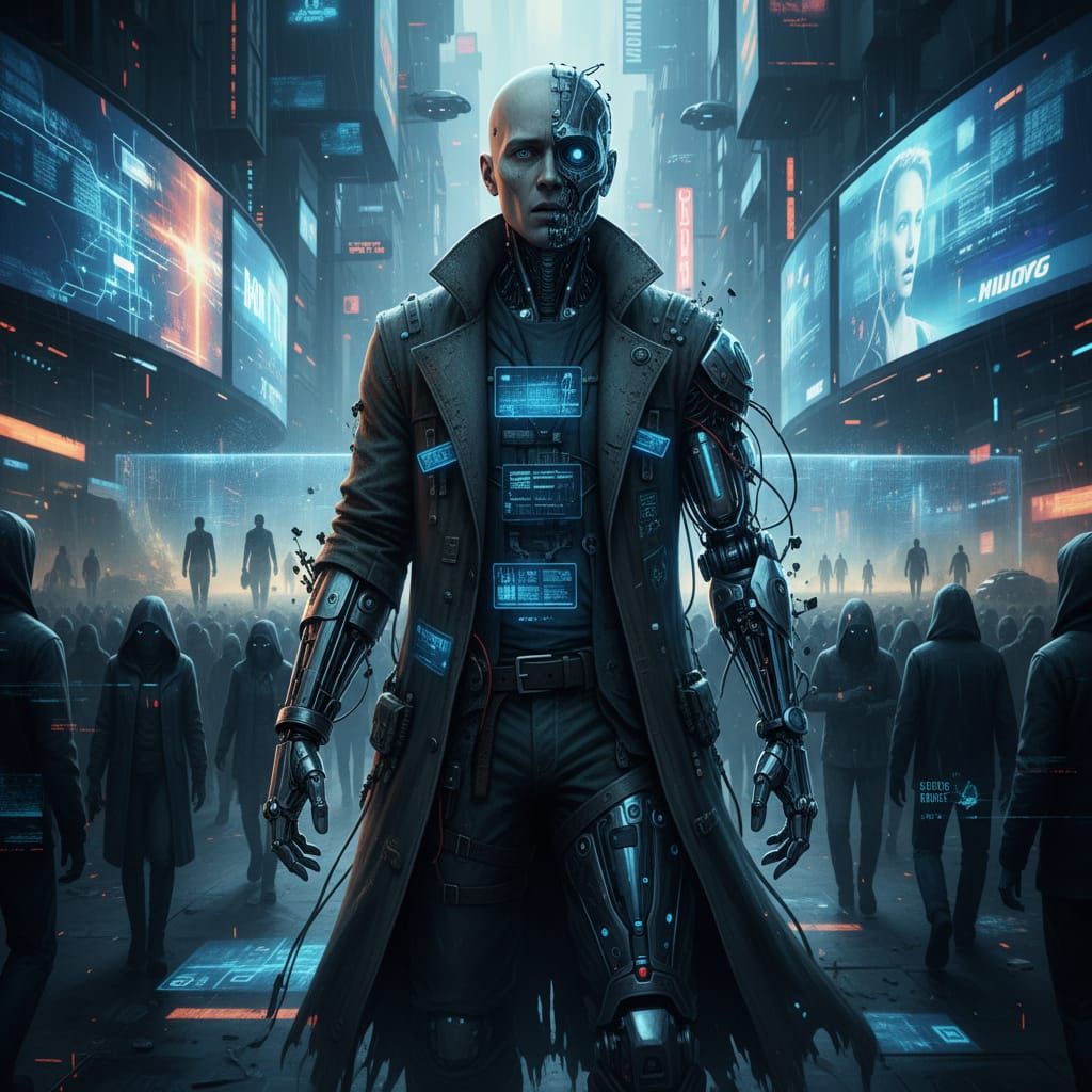 Humanity's Digital Transformation in a Dystopian City