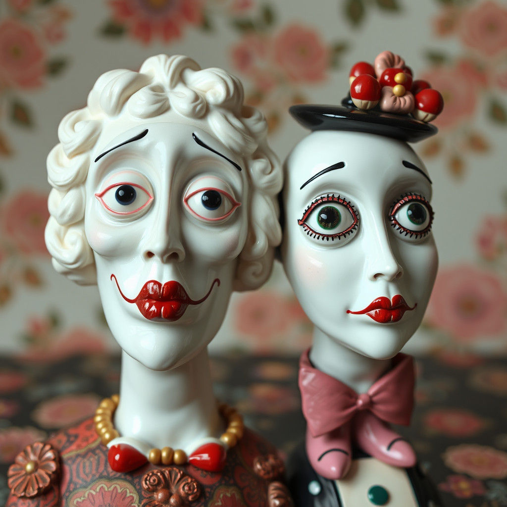 Porcelain Figure in Pop-Surrealist Style