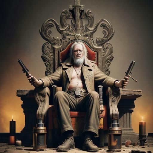 Saint of Sinners on God's Throne: Hyperrealistic Art