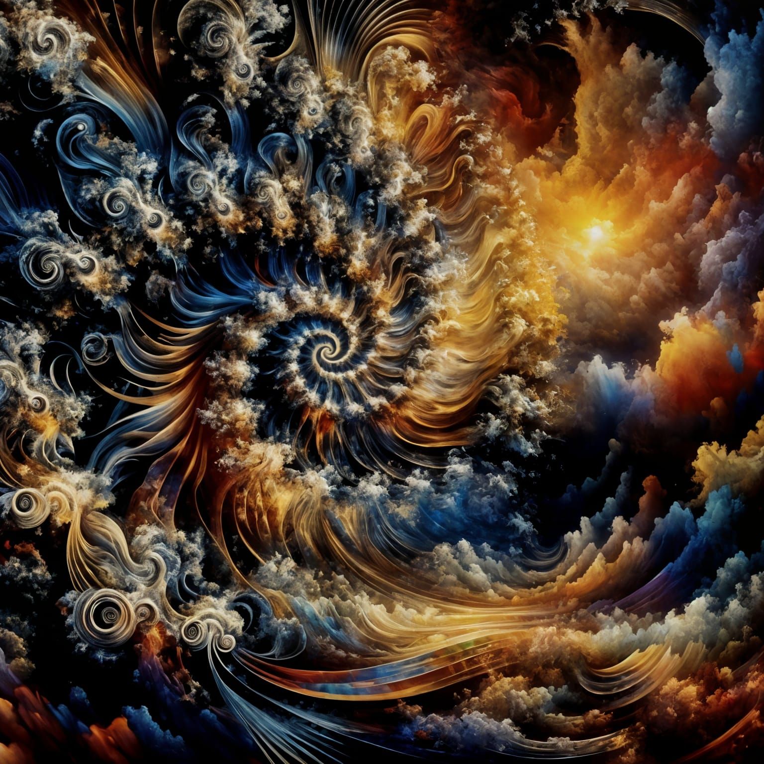 Surreal Fractal Landscape in Expressive Style