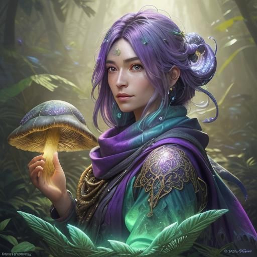 Tortle Druid Portrait in Mystical Glowing Forest