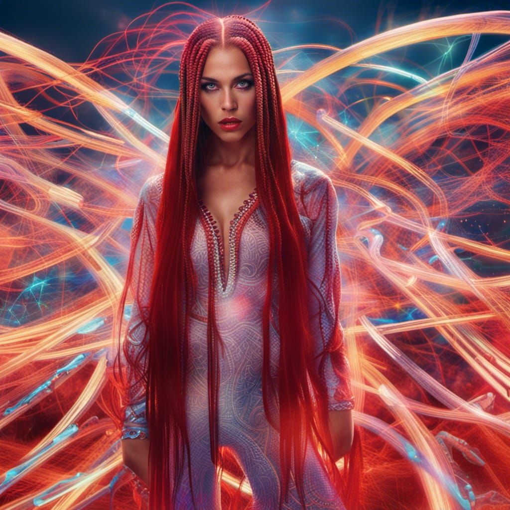 Futuristic Armenian Beauty with Red Accents