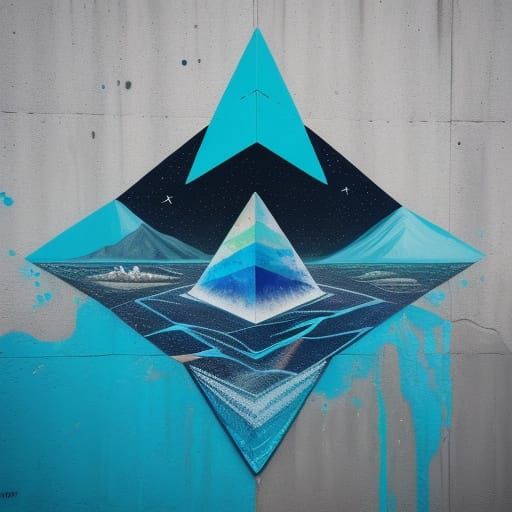 Frozen Fragments on Diamond Beach, Iceland in a Cyberpunk St...