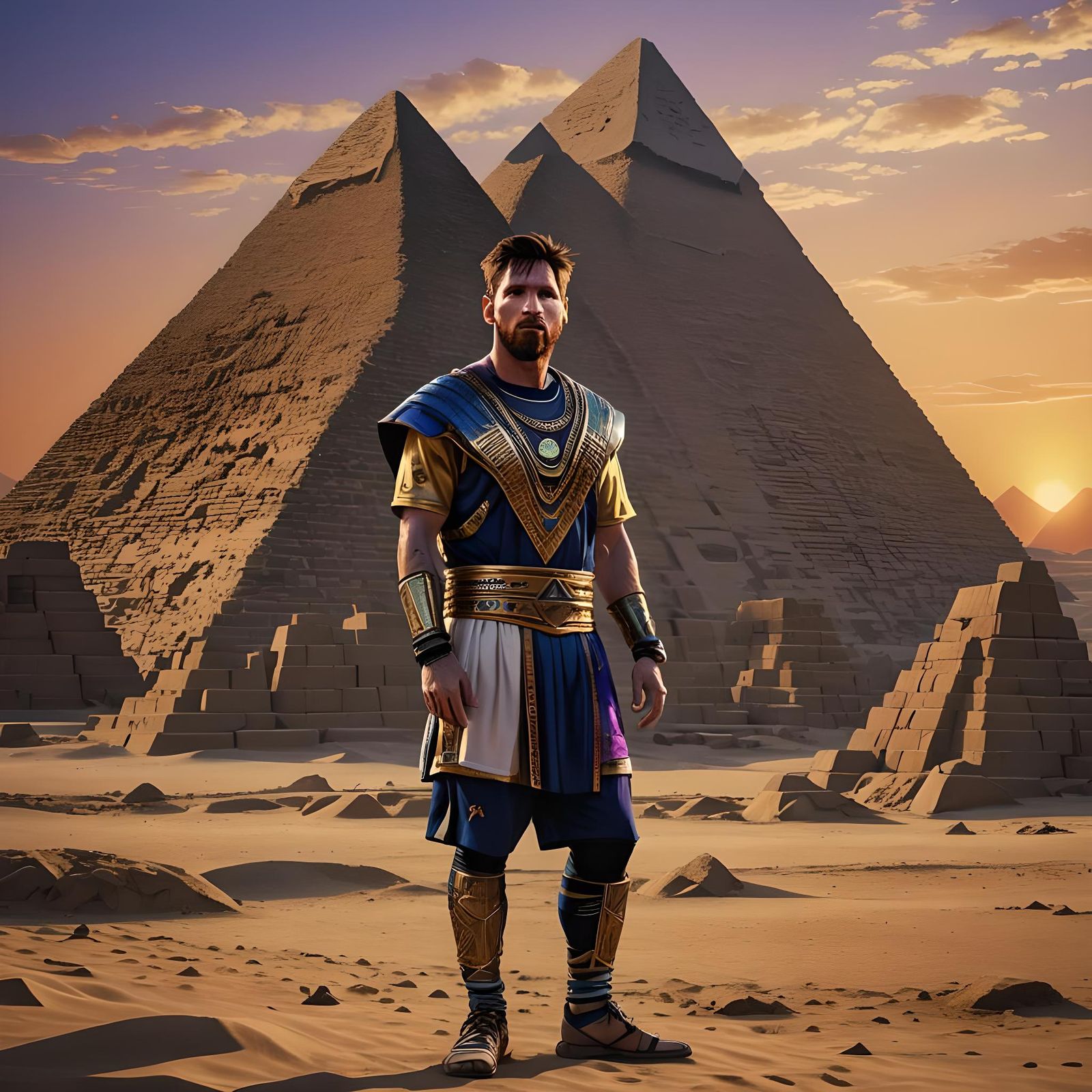 Lionel Messi at the Egyptian Pyramids