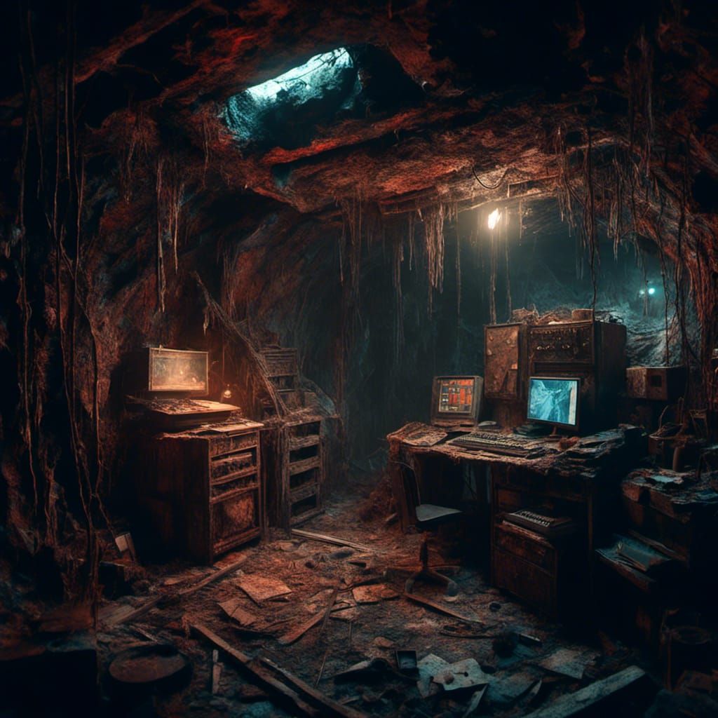 Mineshaft Computer Control Room: Detailed Matte Painting