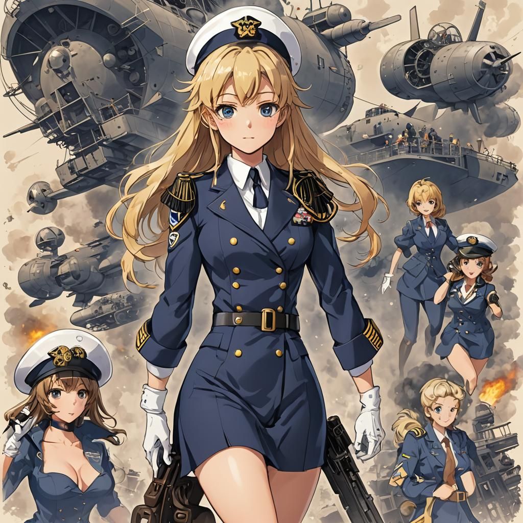 Anime Style Navy Bombshell Illustration