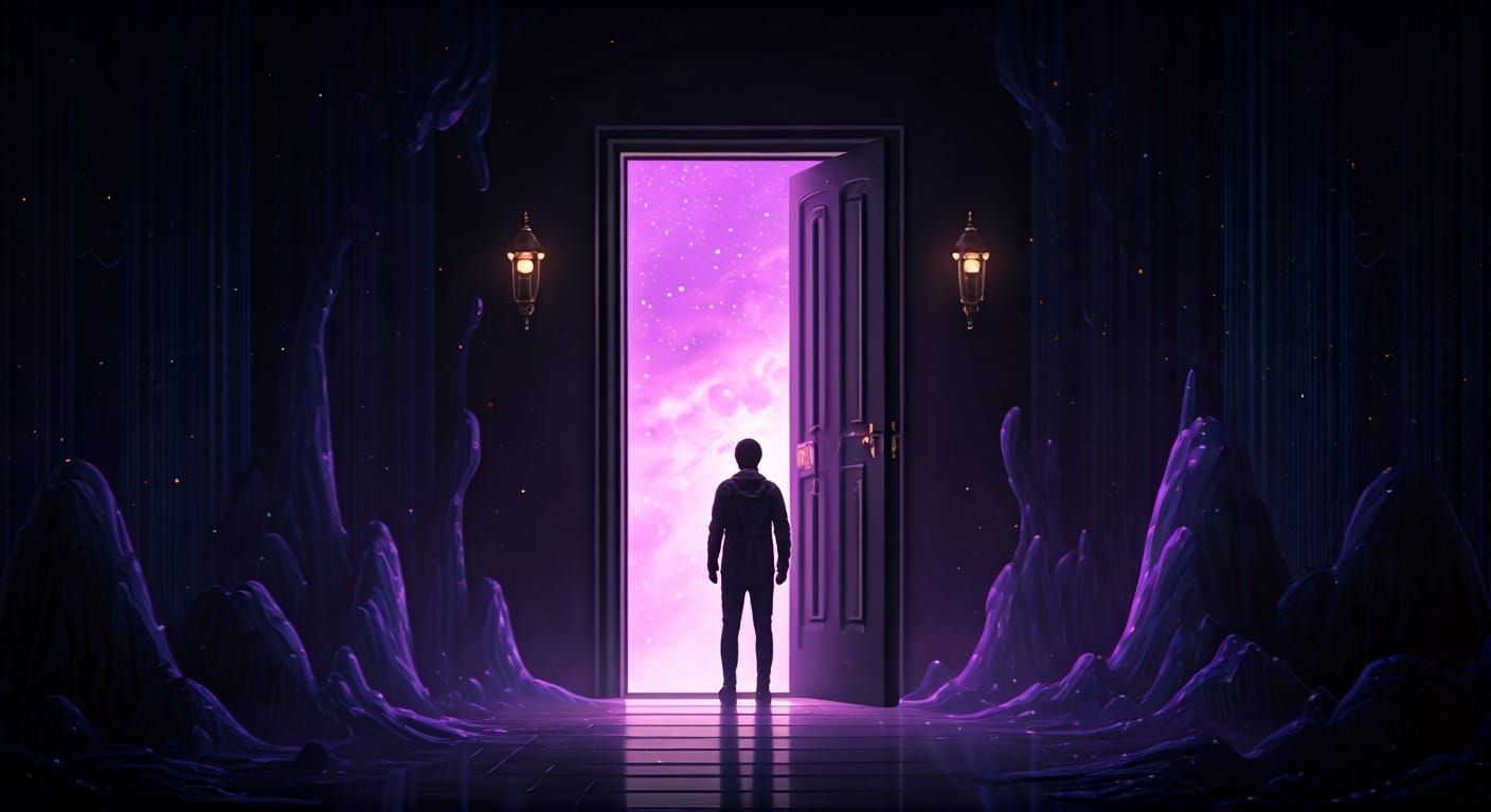 Doorway to a Parallel Universe in Digital Art Style