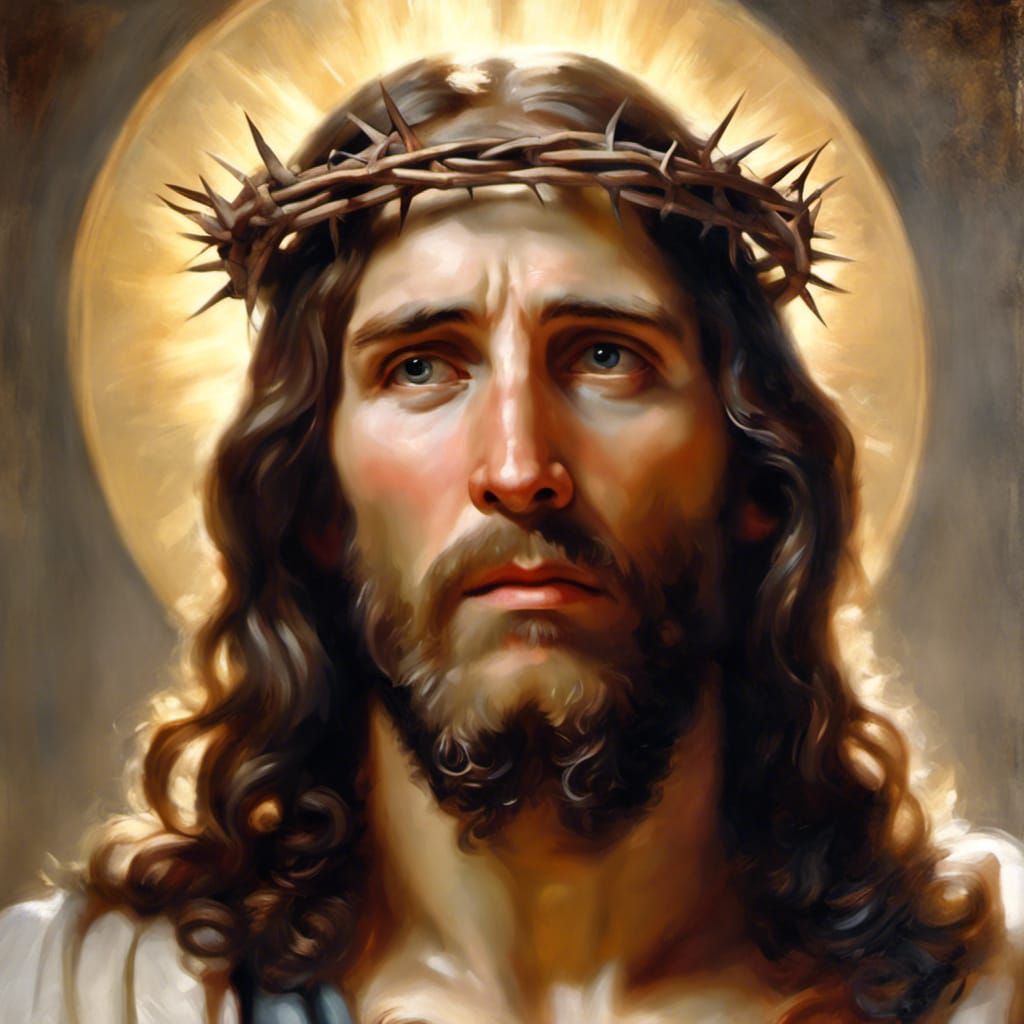 Jesus Christ with a crown of thorns