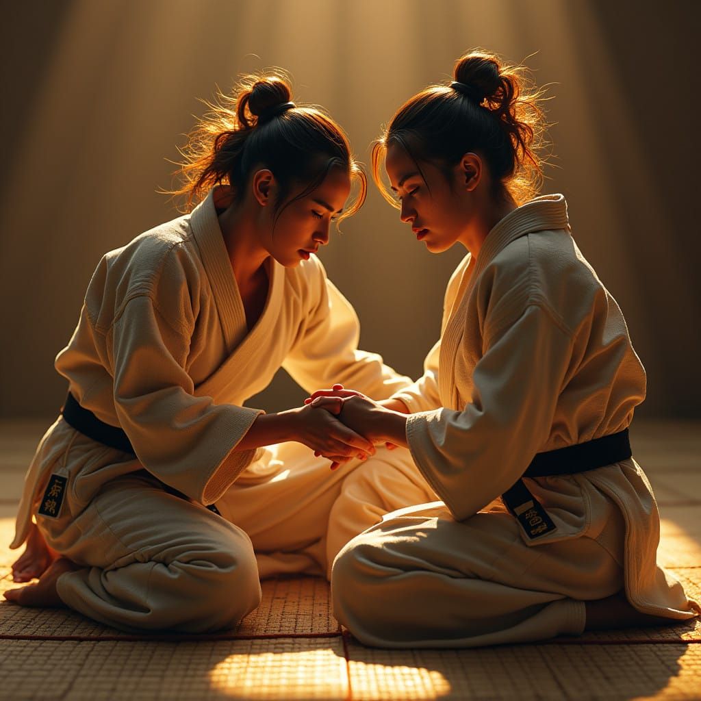 Fierce Female Judokas in Intense Dojo Combat