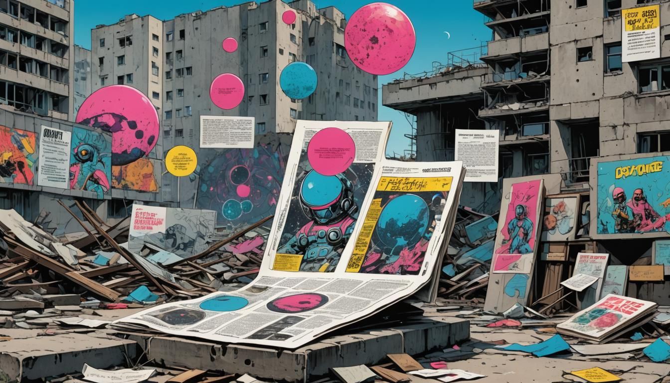 Chernobyl Comic Book Art in Retro Style