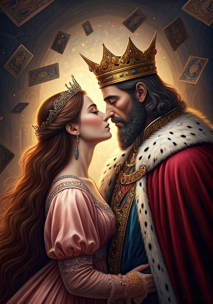 Regal Romance Erupts from Whimsical Playing Cards
