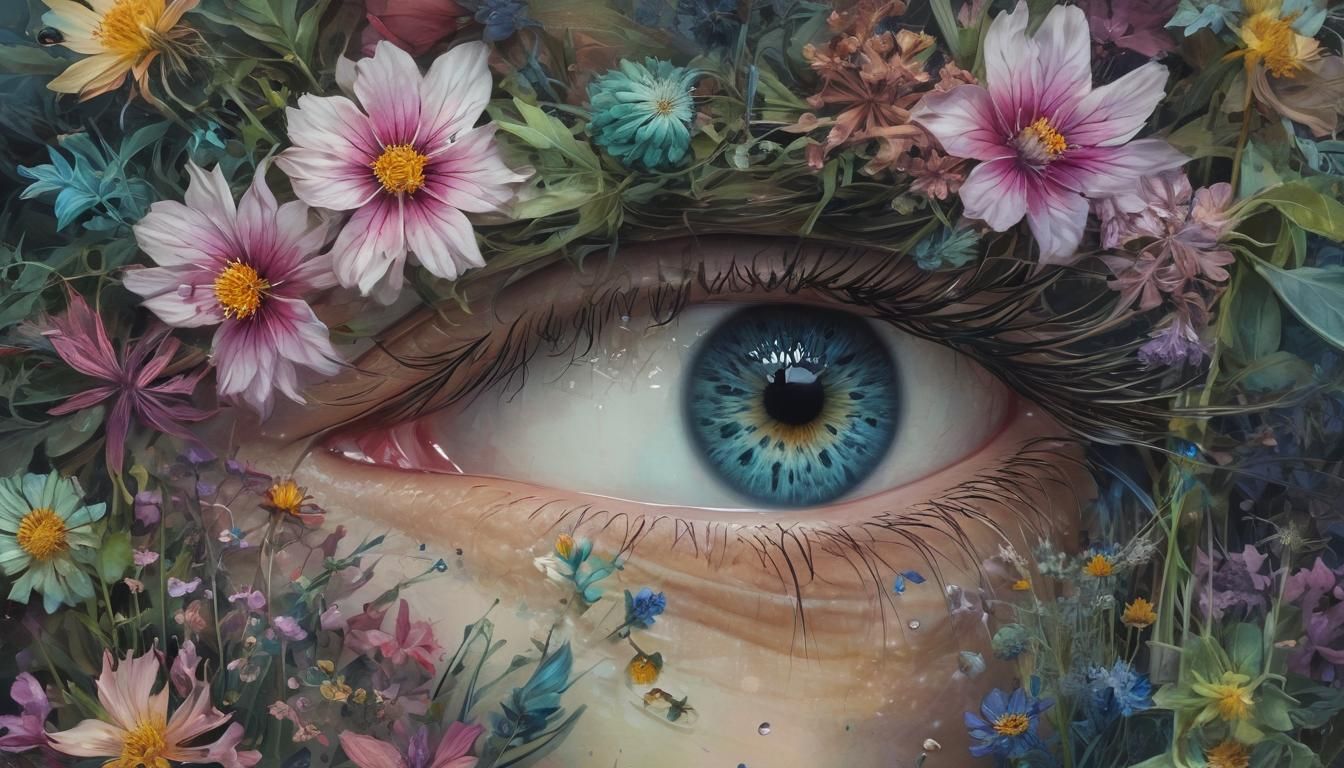 Fantasy Wildflower Digital Watercolor Illustration