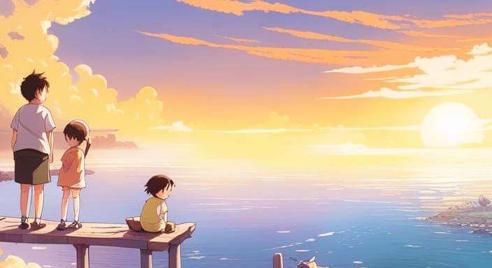 Anime Key Visual in Studio Ghibli Style