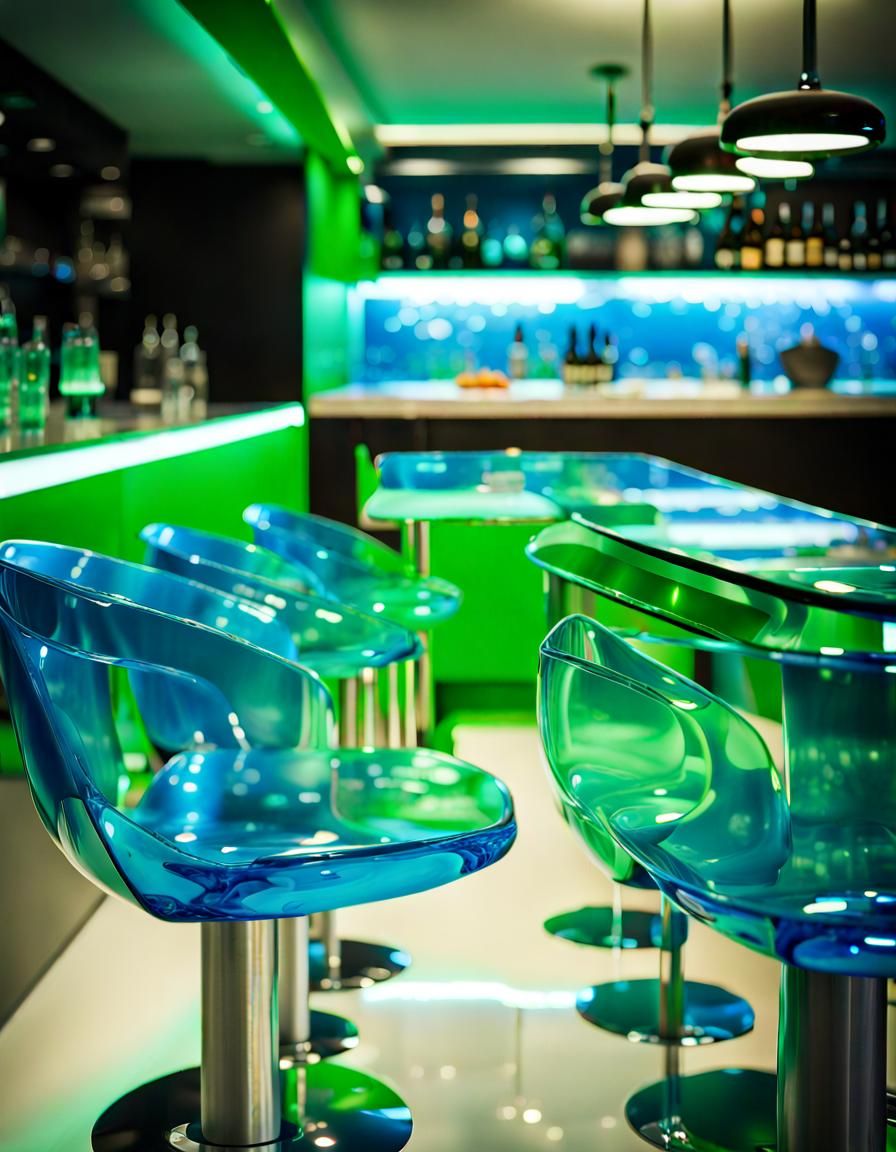 Futuristic Interior in Frutiger Aero Style