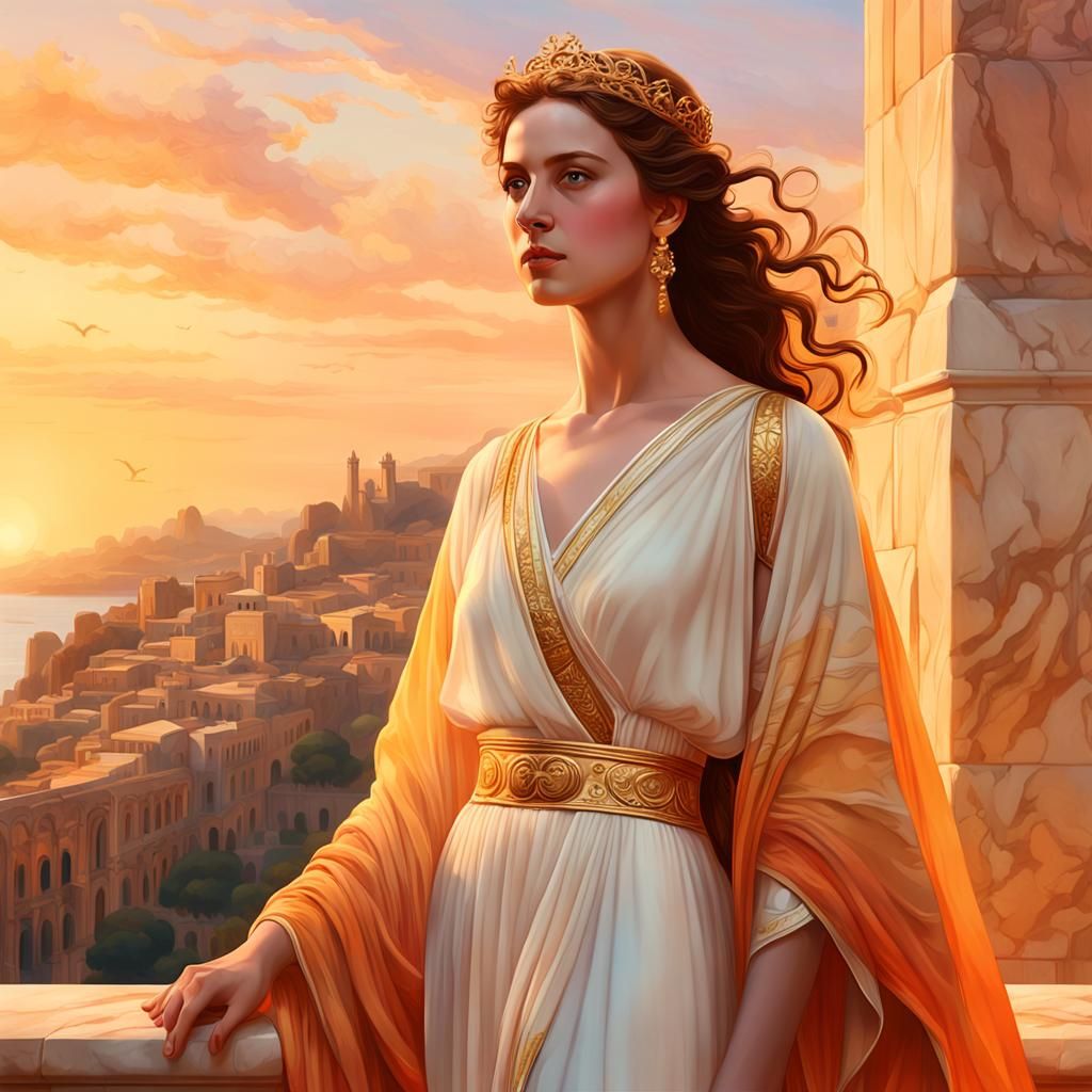 Helen of Troy in Golden Hour, Digital Art