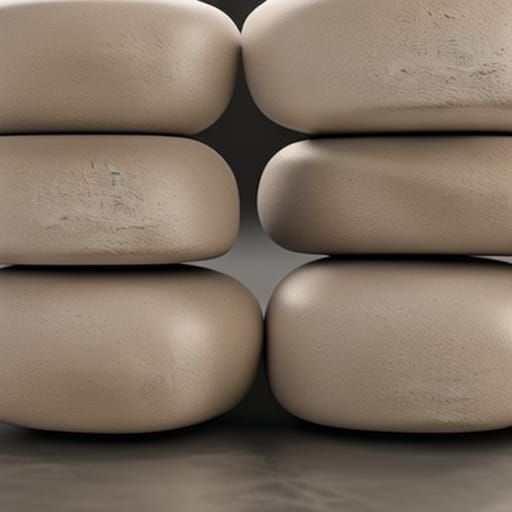 Balanced Marble Stones with Gold Lines in Studio Lighting