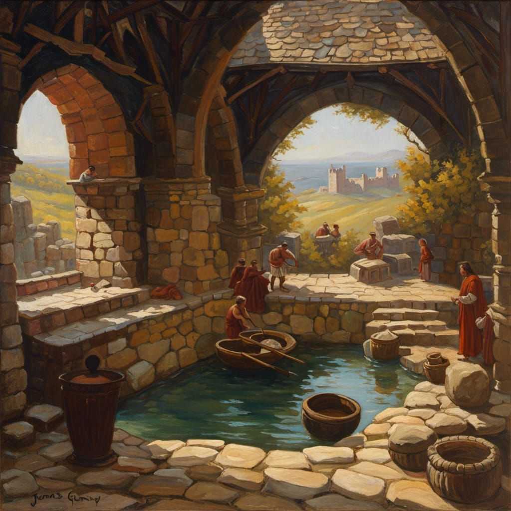 a public bath in ancient times