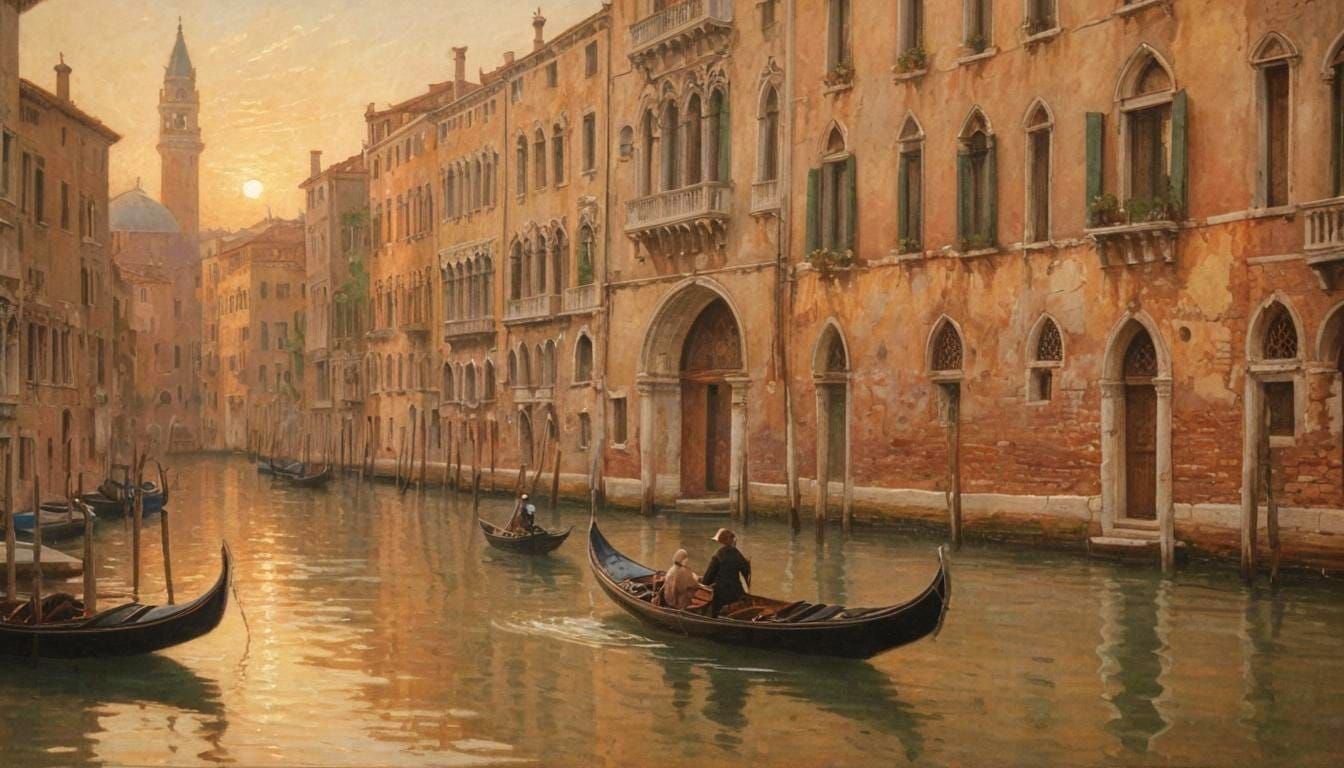 Sunset in Venice oil V
