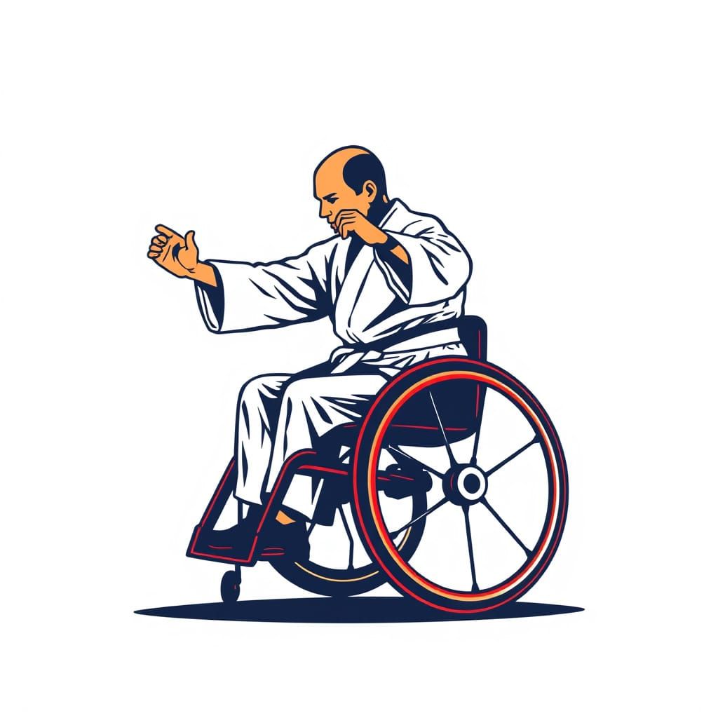 Para-Karateka Kata in Wheelchair: Dynamic Graphic Design