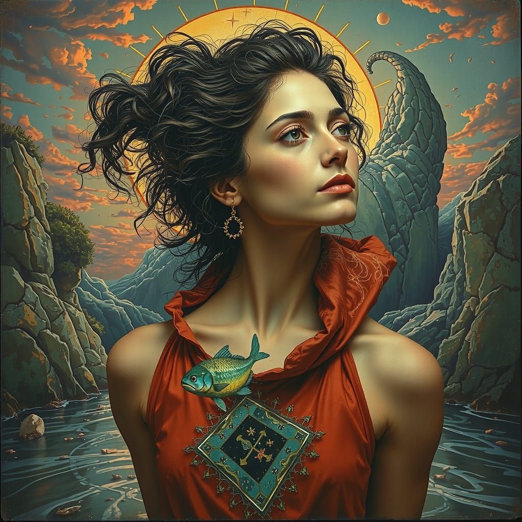 Expressive Sculpture of Glory in Dense Forest