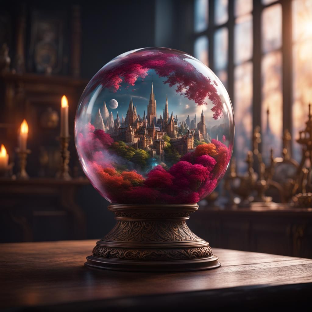 World in Glass Globe: Detailed Matte Painting