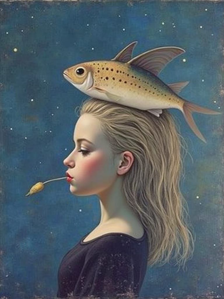 Vibrant Surrealist Masterpiece with Symbolic Motifs