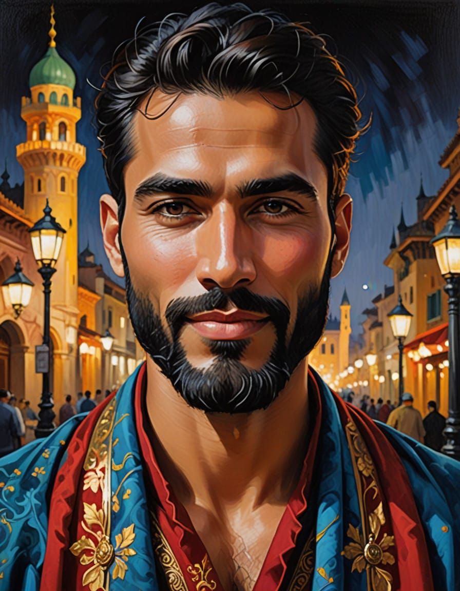 Elegant Gentleman in Majestic Mosque