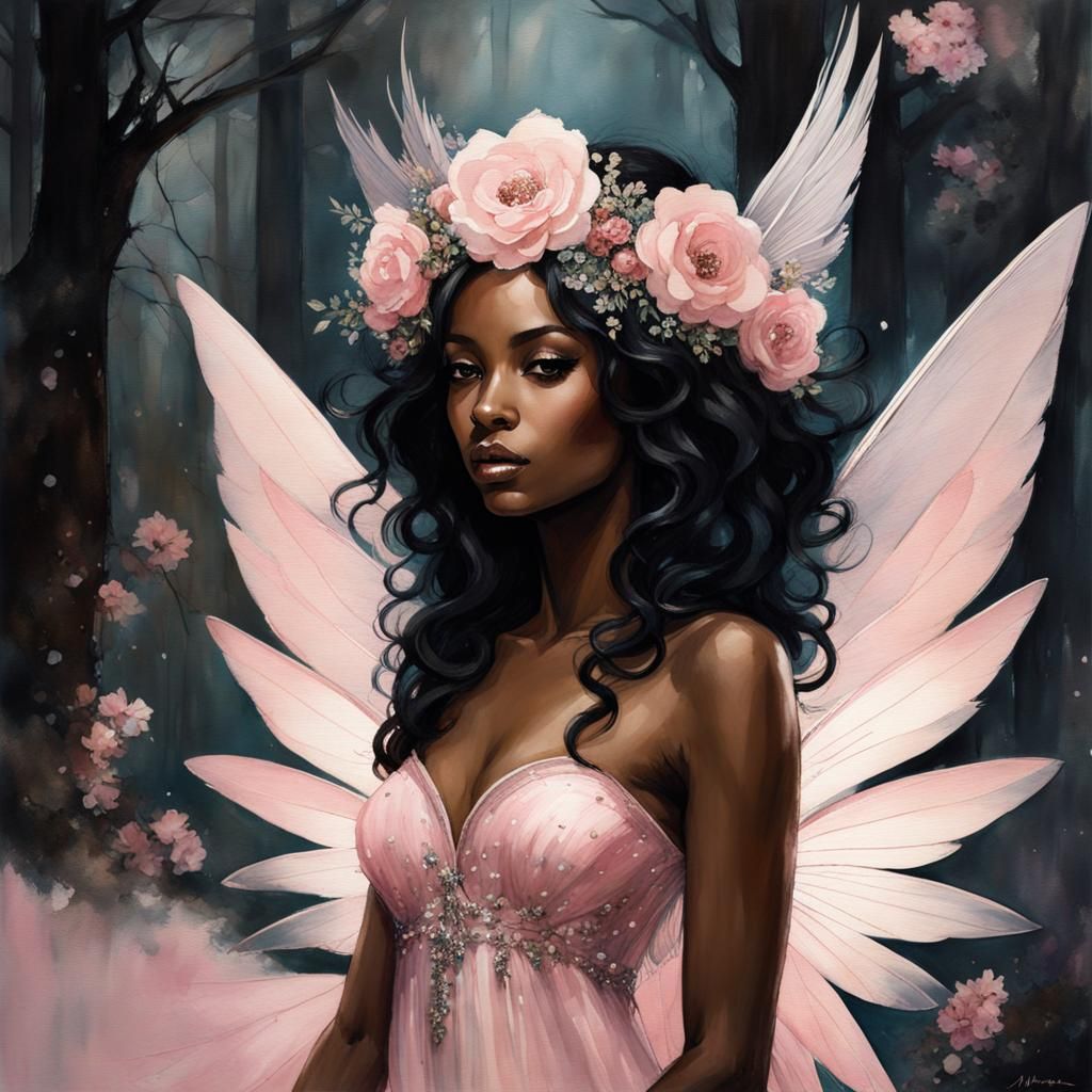 Watercolor Fairy in Enchanted Forest