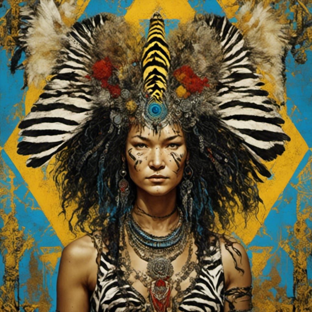 <lora:Zz Zebrapunk:1.0> <lora:Native woman:1.0> <lora:Archet...