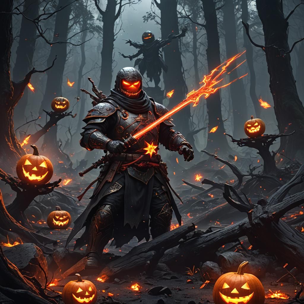 Lava Snowman vs Evil Pumpkins in Mystical Forest